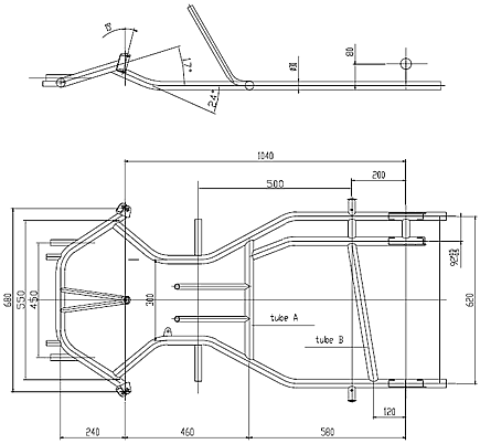 CIA Sample Kart Chassis Technical Drawing