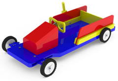 Wooden Push Go-Cart with a Steering Wheel