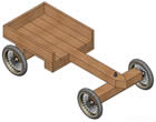 Original Simple Wooden Go-Kart with no engine.